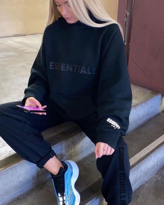 Black Essentials Hoodie