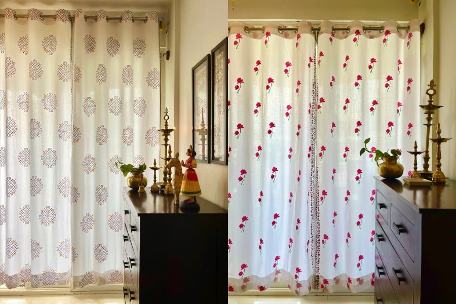 handblock print curtains